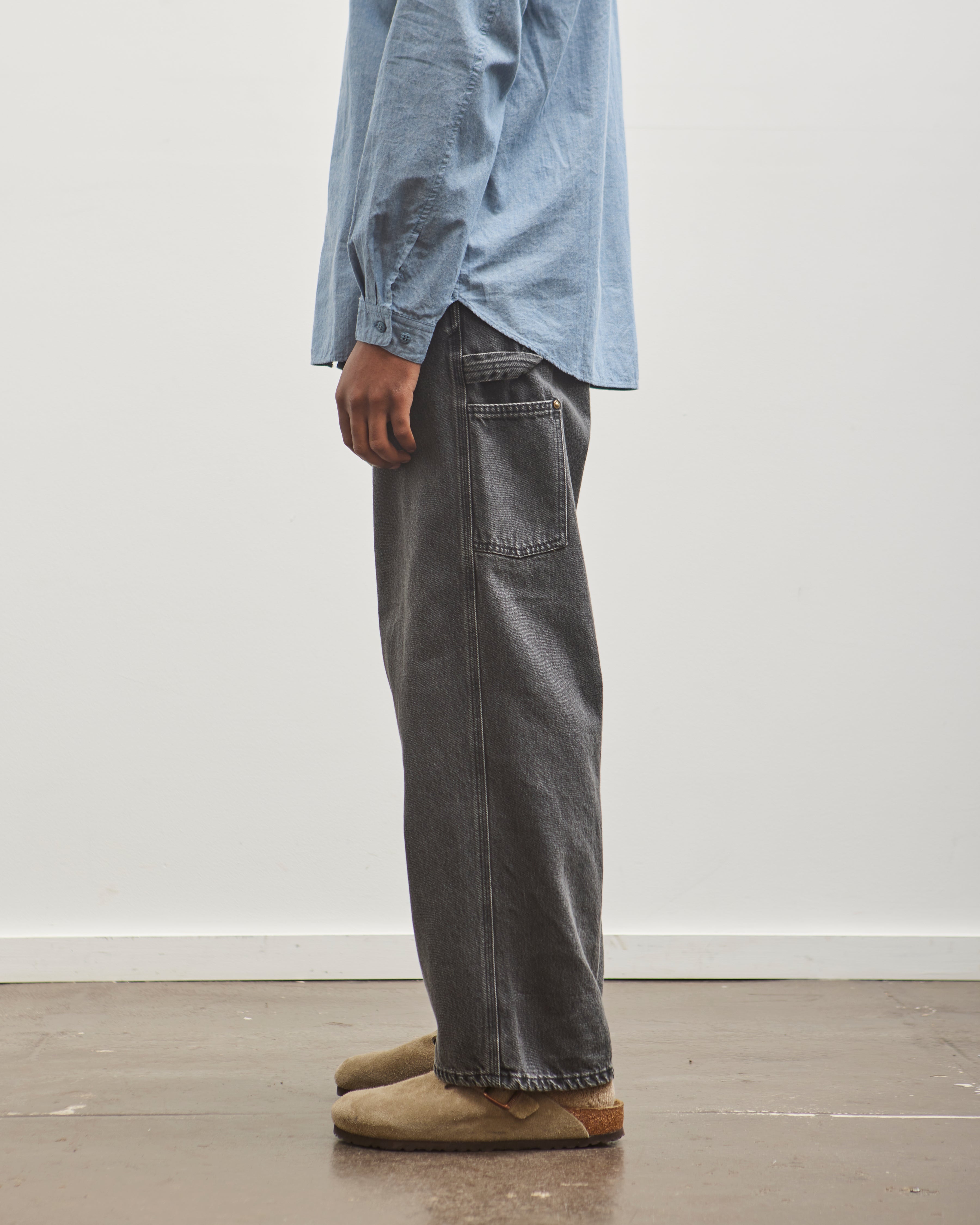 orSlow Dad's Fit Painter Pants, Black Denim Stone – Glasswing