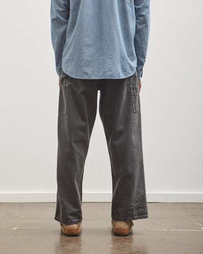 orSlow Dad's Fit Painter Pants, Black Denim Stone