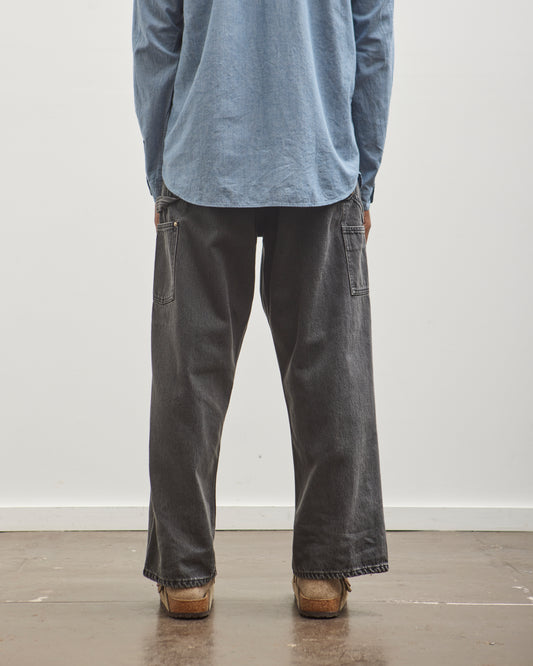 orSlow Dad's Fit Painter Pants, Black Denim Stone
