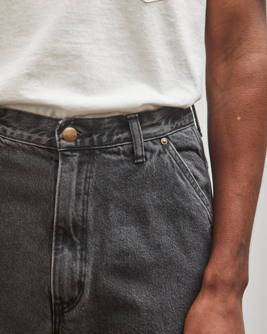orSlow Dad's Fit Painter Pants, Black Denim Stone