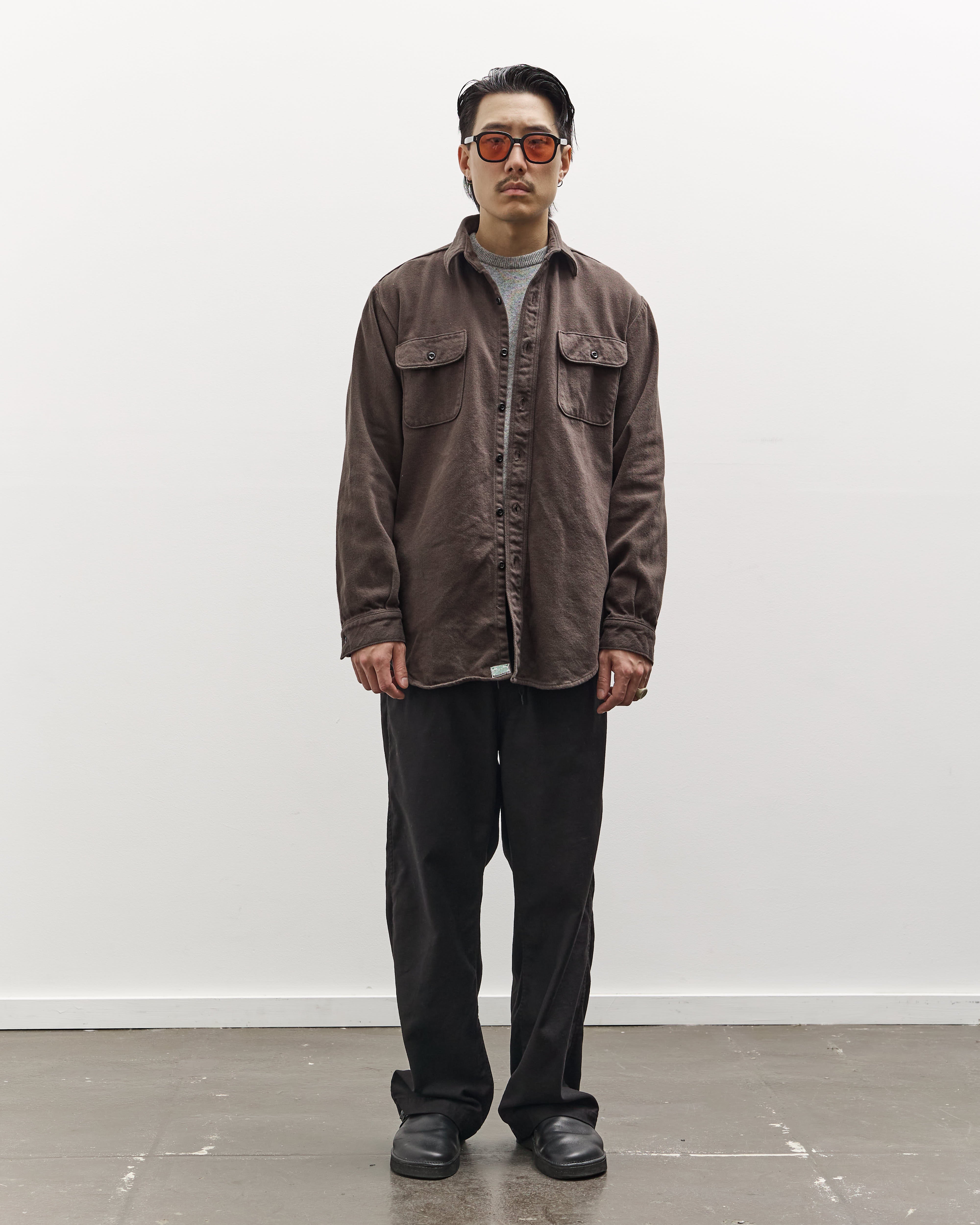 orSlow Relax Fit Flannel, Coffee Brown – Glasswing