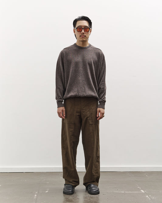 orSlow Simple Crewneck Sweater, Coffee Brown
