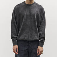 orSlow Simple Crewneck Sweater, Charcoal Gray