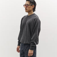 orSlow Simple Crewneck Sweater, Charcoal Gray
