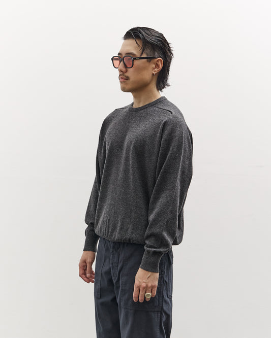 orSlow Simple Crewneck Sweater, Charcoal Gray