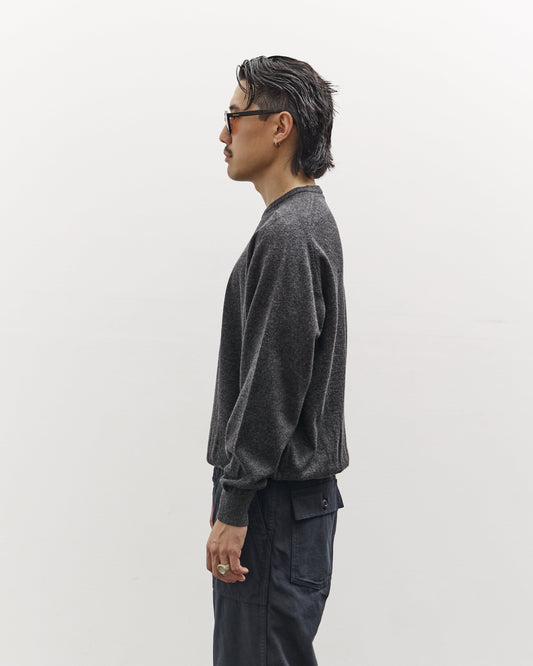 orSlow Simple Crewneck Sweater, Charcoal Gray