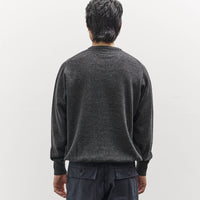 orSlow Simple Crewneck Sweater, Charcoal Gray
