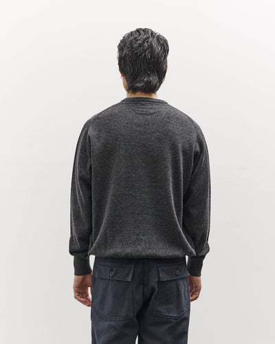 orSlow Simple Crewneck Sweater, Charcoal Gray