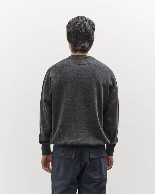 orSlow Simple Crewneck Sweater, Charcoal Gray