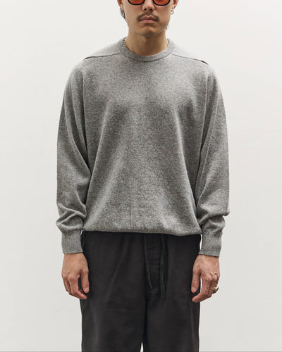 orSlow Simple Crewneck Sweater, Light Grey