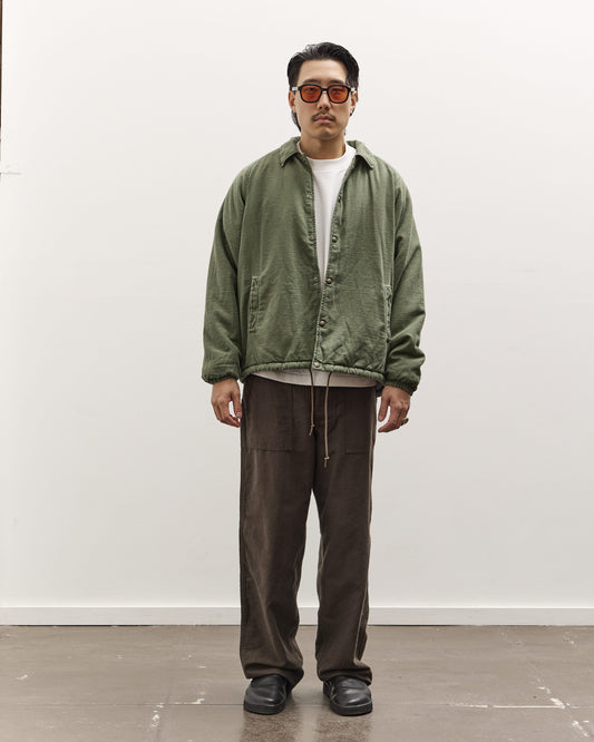 orSlow Vintage Washed Coach Jacket With Fleece Lining, Dark Olive