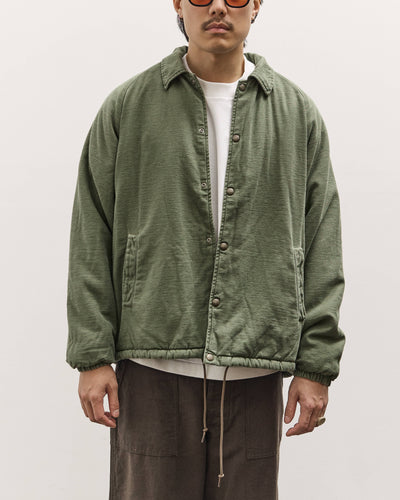 orSlow Vintage Washed Coach Jacket With Fleece Lining, Dark Olive
