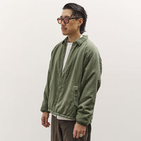orSlow Vintage Washed Coach Jacket With Fleece Lining, Dark Olive