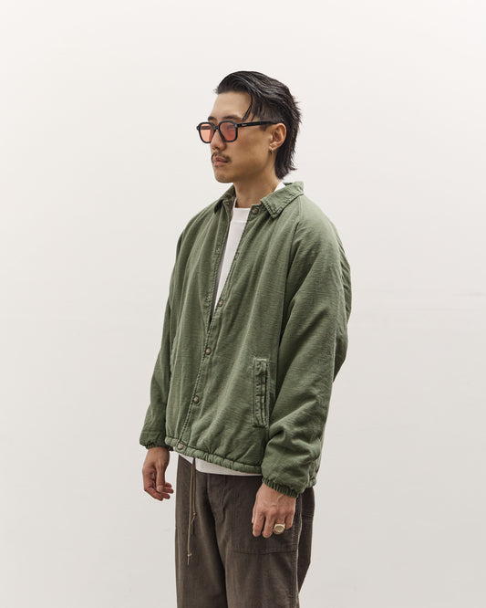 orSlow Vintage Washed Coach Jacket With Fleece Lining, Dark Olive