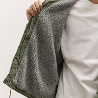 orSlow Vintage Washed Coach Jacket With Fleece Lining, Dark Olive