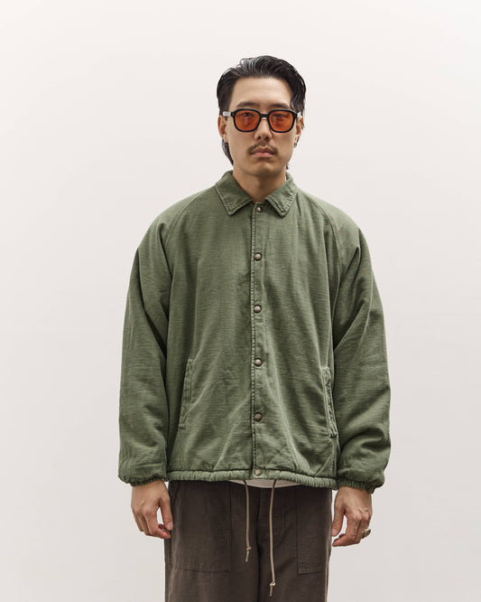 orSlow Vintage Washed Coach Jacket With Fleece Lining, Dark Olive