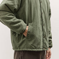 orSlow Vintage Washed Coach Jacket With Fleece Lining, Dark Olive