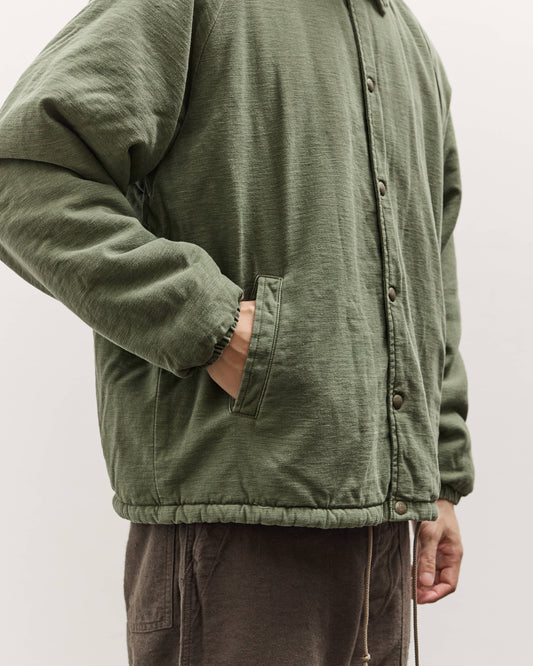 orSlow Vintage Washed Coach Jacket With Fleece Lining, Dark Olive