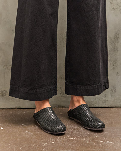 Petrosolaum Woven Babouche, Black