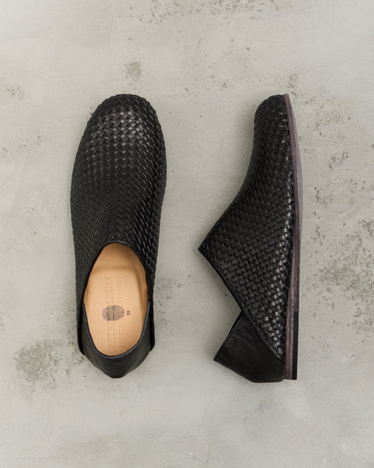 Petrosolaum Woven Babouche, Black