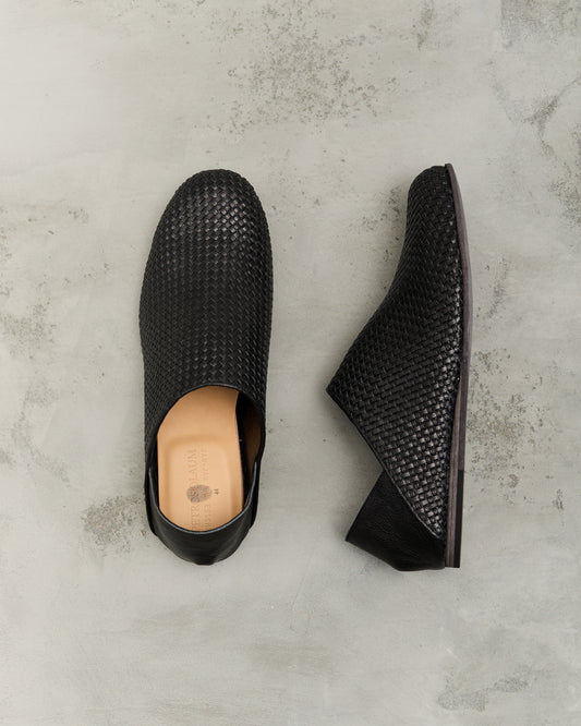 Petrosolaum Woven Babouche, Black