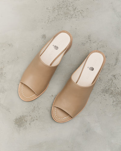 Petrosolaum Sabot Sandals, Grey Beige