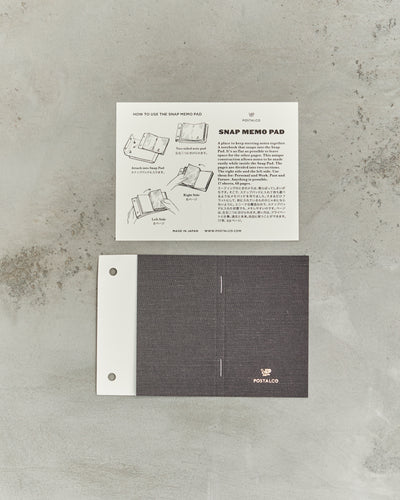 Snap Memo Pad, Faded Black