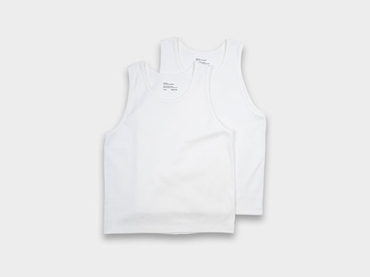 MAN-TLE LWT0 Singlet 2-Pack, White Rib
