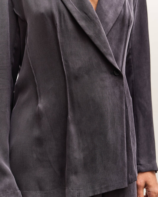 SEYA Charlotte Tailor Blouse, Ebony Black