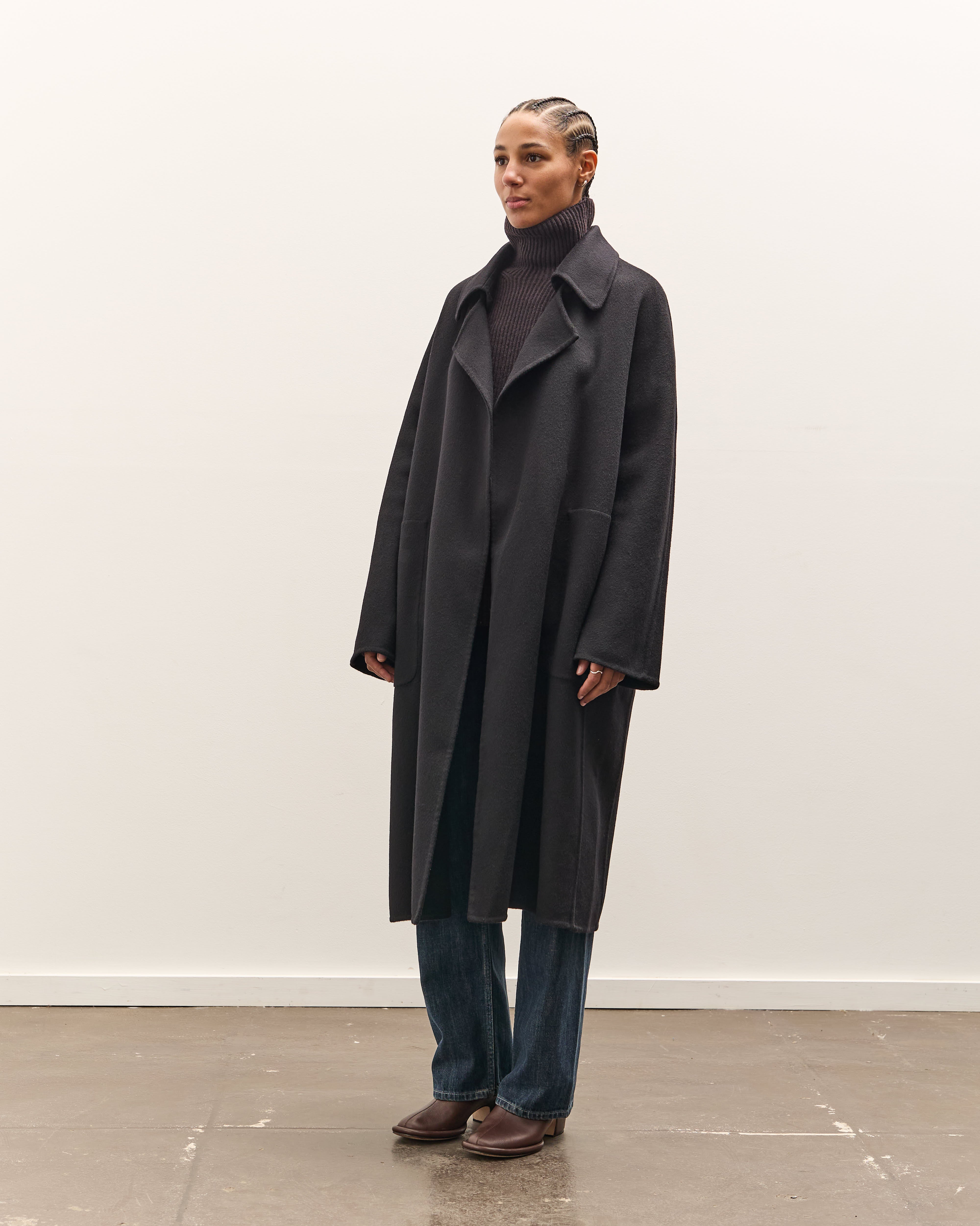 SINSS Double tailored jacket ブラック LARGE seya. Double Face Chris Coat, Black – Glasswing