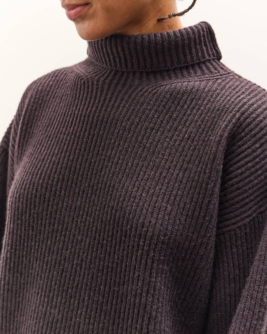 SEYA Turtle Kneck Cloud Sweater, Ebony Black