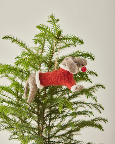 Santa Dog Ornament