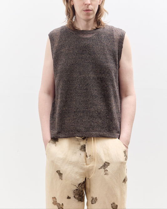 Seya Komorebi Vest, Mud Indigo Melange