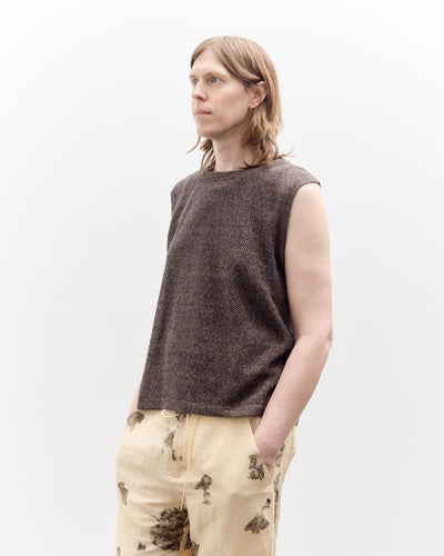 Seya Komorebi Vest, Mud Indigo Melange