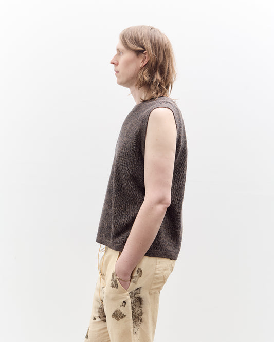 Seya Komorebi Vest, Mud Indigo Melange