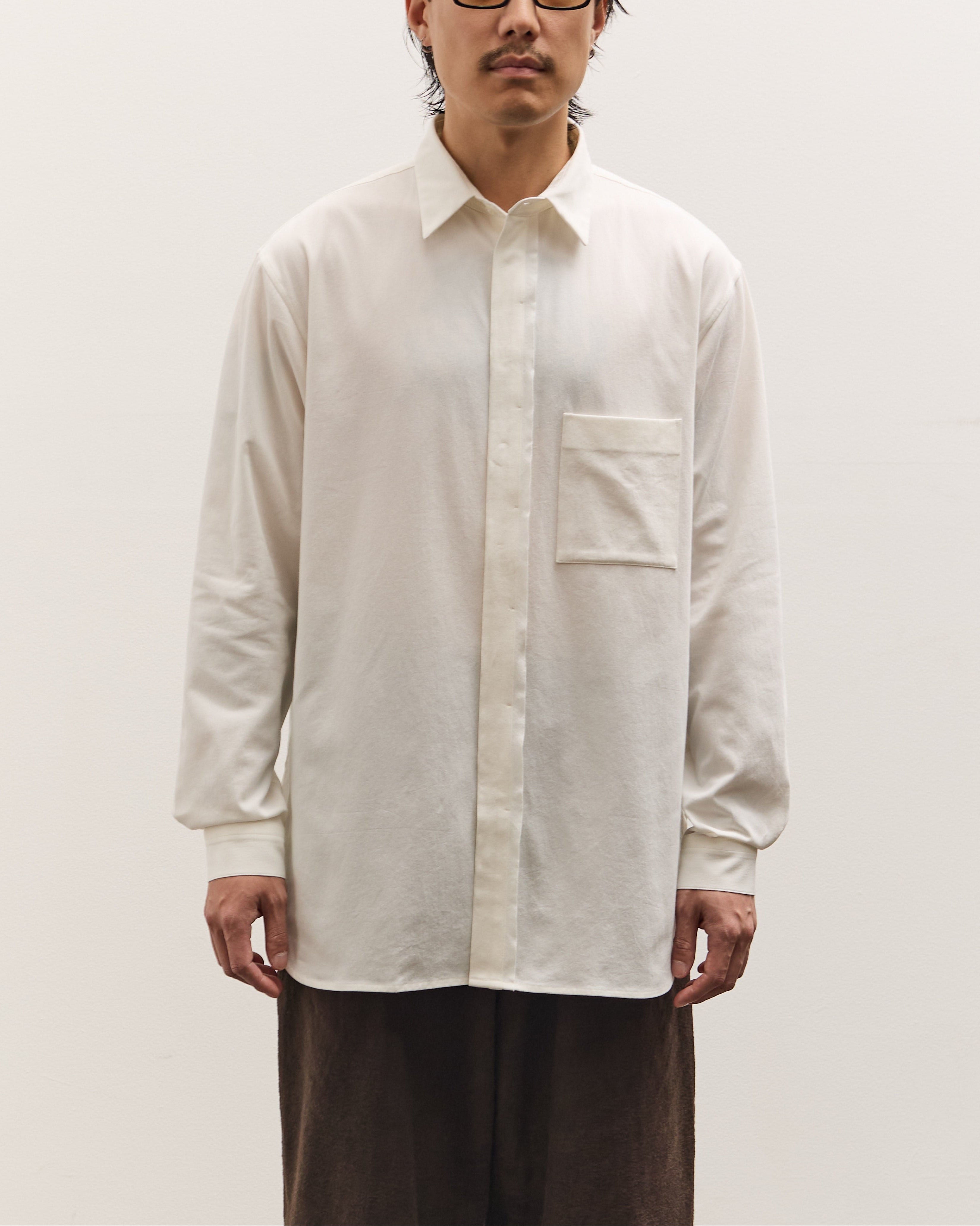seya. Frilled Shirt Unisex, White – Glasswing