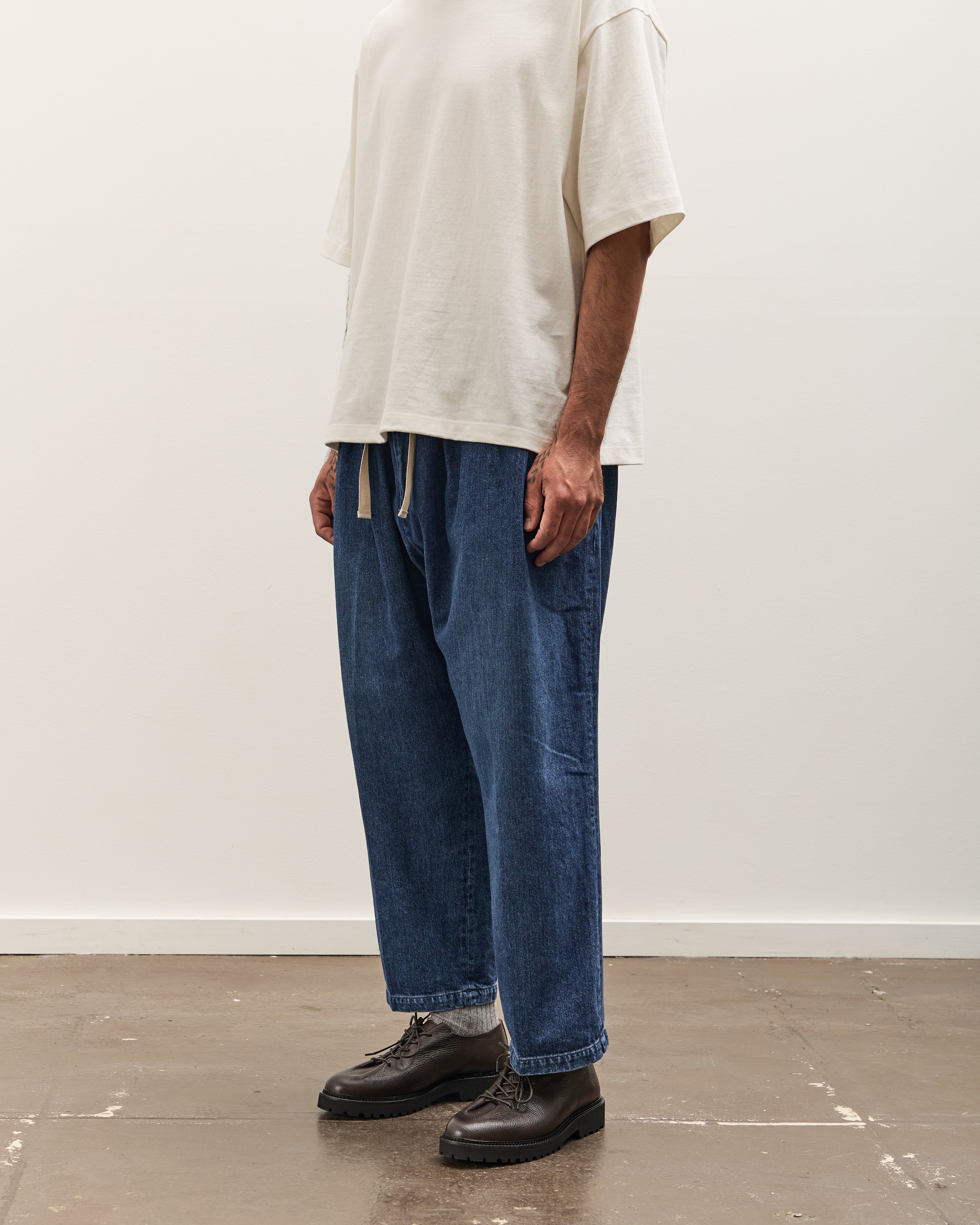 パンツ Sillage circular pants denim damaged Sillage Baggy Trousers, Denim Damaged – Glasswing