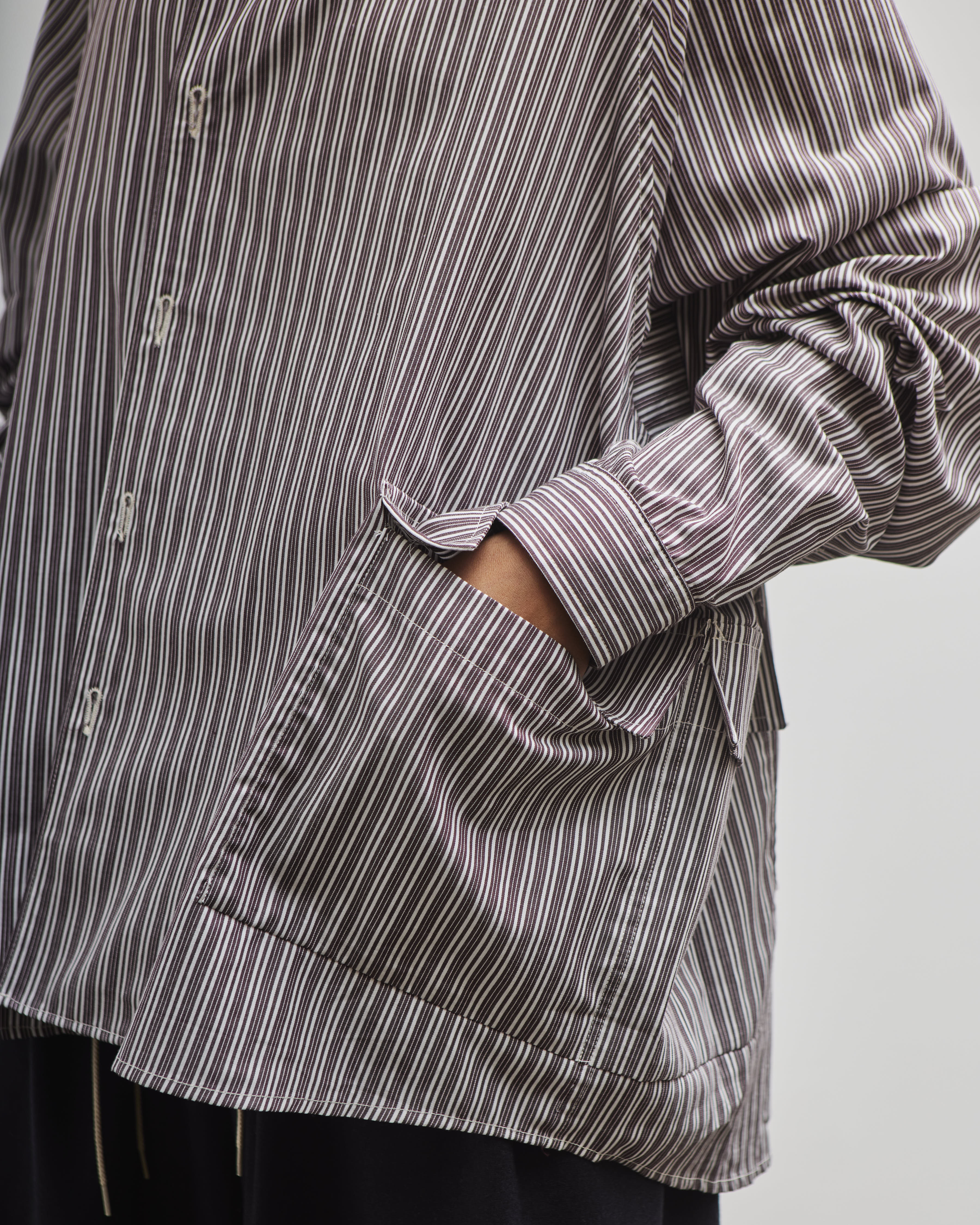 トップス Sillage RYO KOIZUMIBIG POCKET OVERSHIRT Sillage Unisex Big Pocket Overshirt, Dead Stock Brown Random