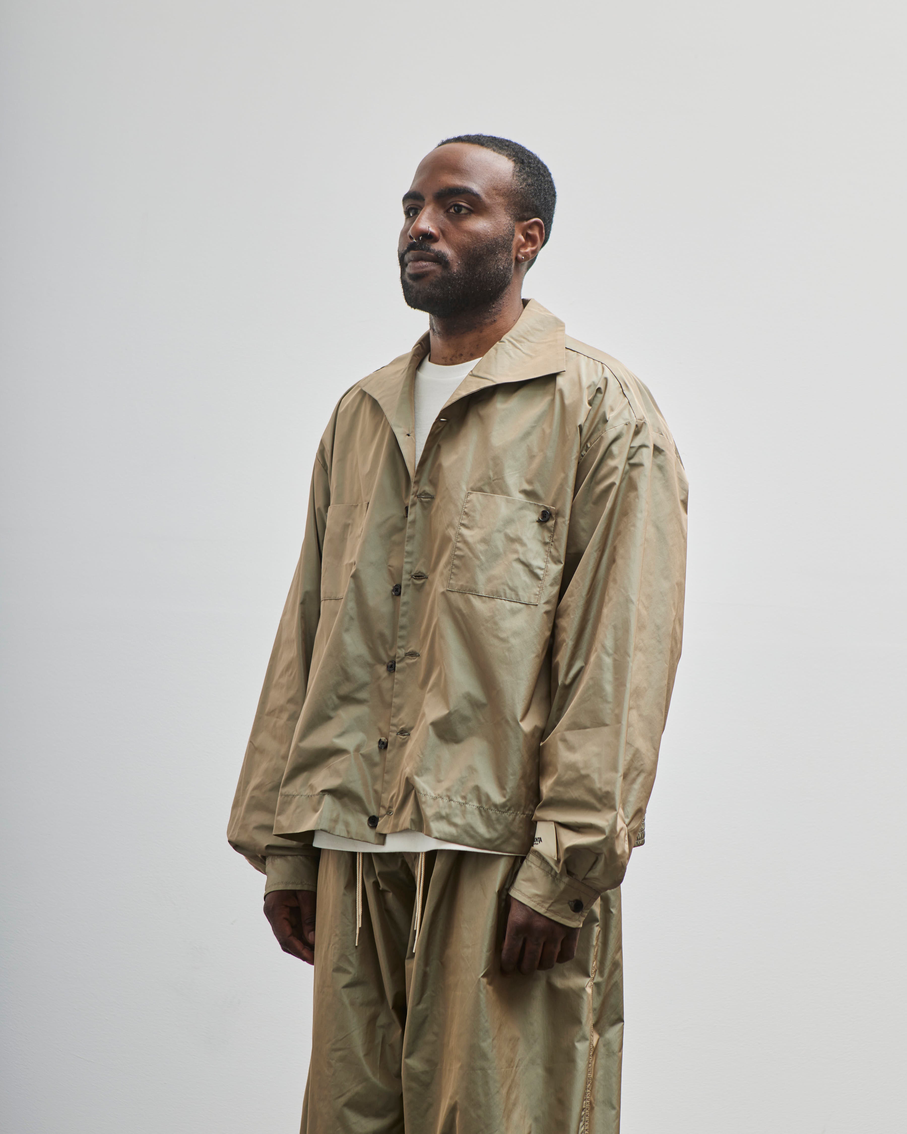 Sillage Unisex Rib Blouson, Limonta Nylon Khaki – Glasswing