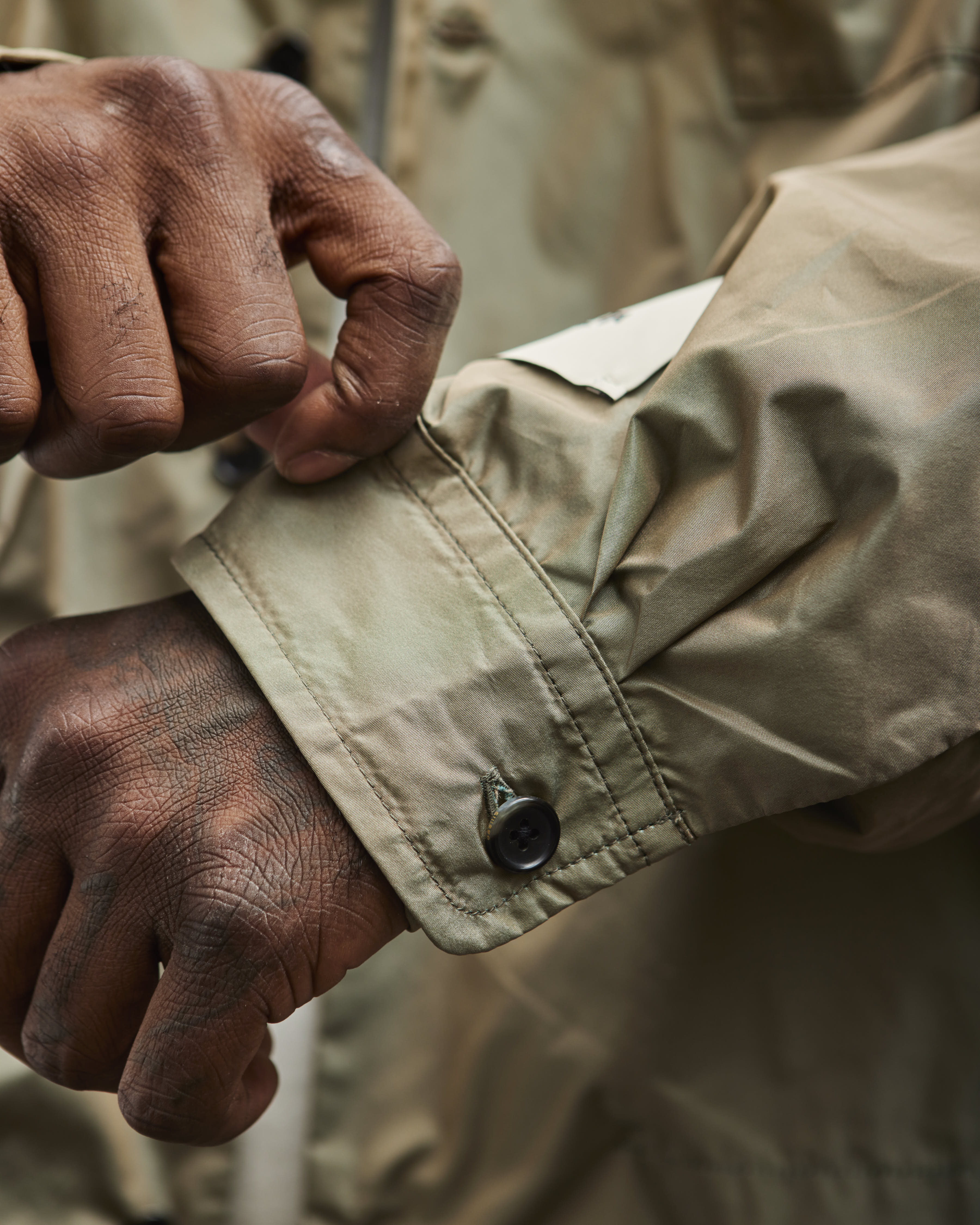 Sillage Unisex Rib Blouson, Limonta Nylon Khaki – Glasswing