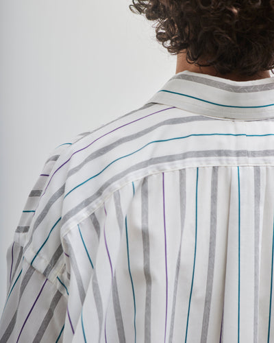 Sillage Wide Shirt, Dead Stock Jacquard Stripe