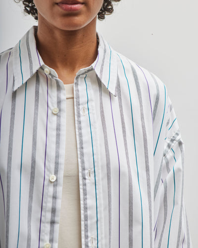 Sillage Wide Shirt, Dead Stock Jacquard Stripe