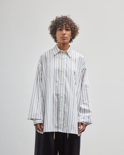 Sillage Wide Shirt, Dead Stock Jacquard Stripe