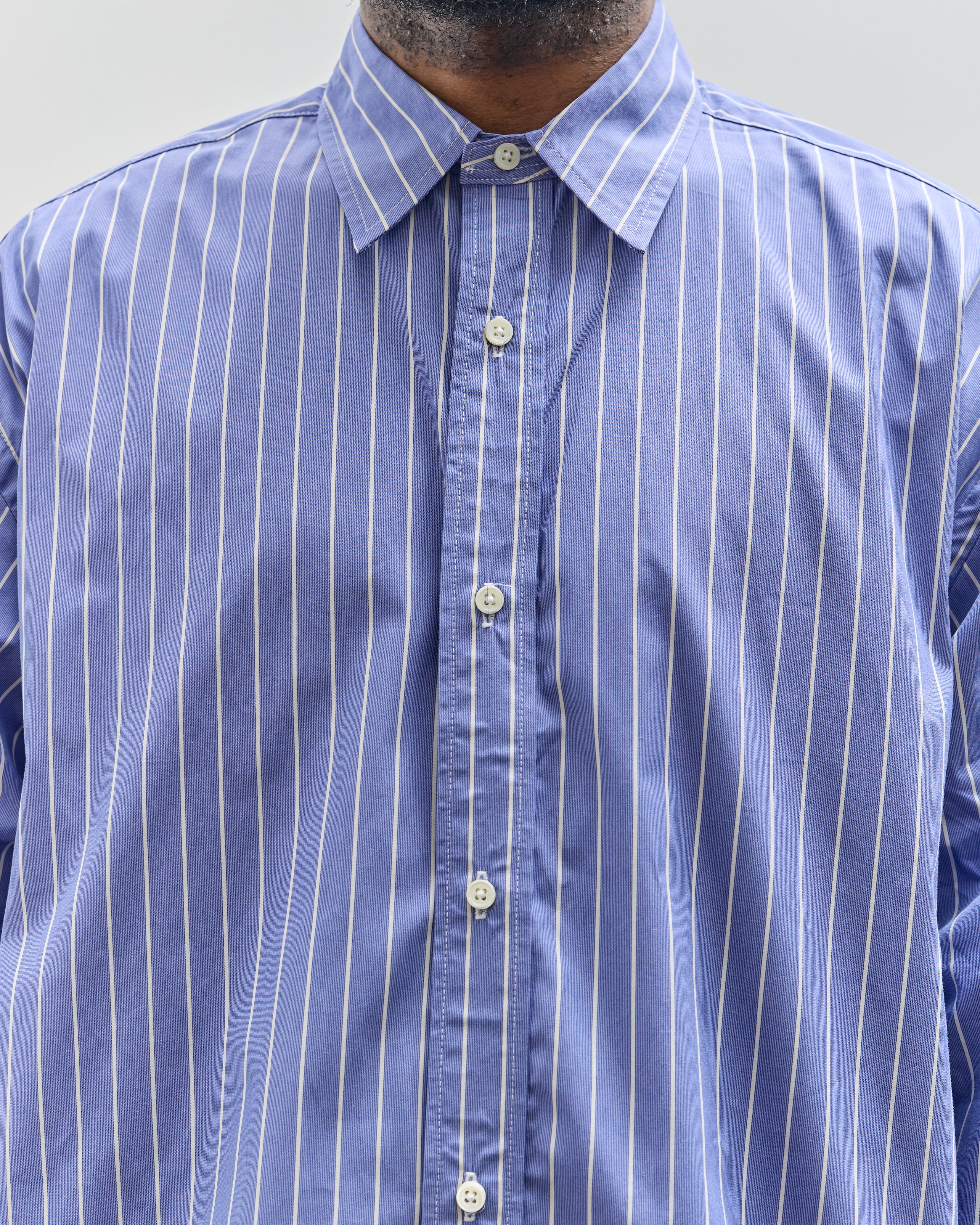 Sillage Wide Shirt, Blue Stripe – Glasswing
