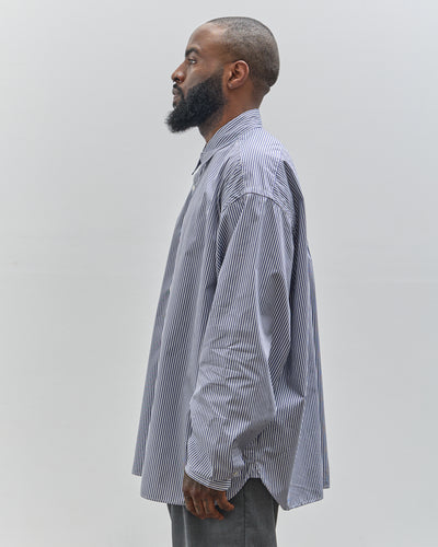 Sillage Wide Shirt, Navy Stripe