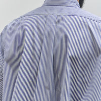 Sillage Wide Shirt, Navy Stripe