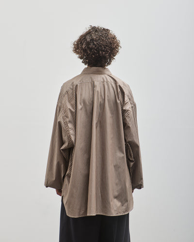 Sillage Wide Shirt, Dead Stock Brown Stripe