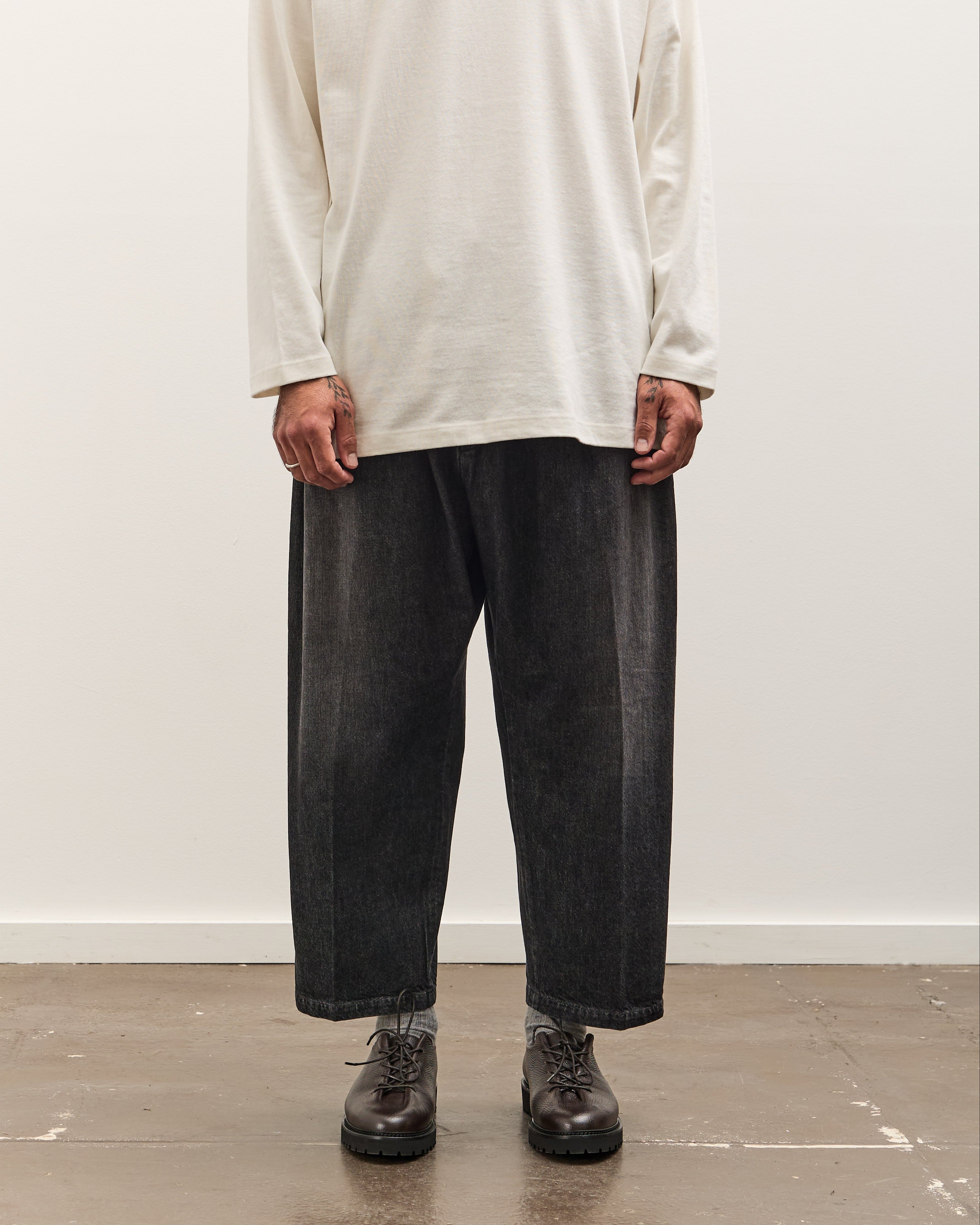 【期間限定価格】sillage baggy trousers black Sillage French Terry Baggy Trousers, Black – Glasswing
