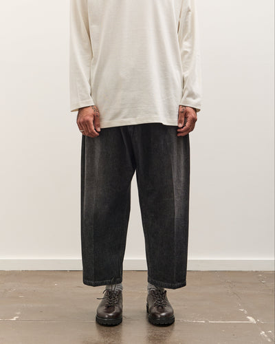 Sillage Baggy Trousers, Black Denim Damaged