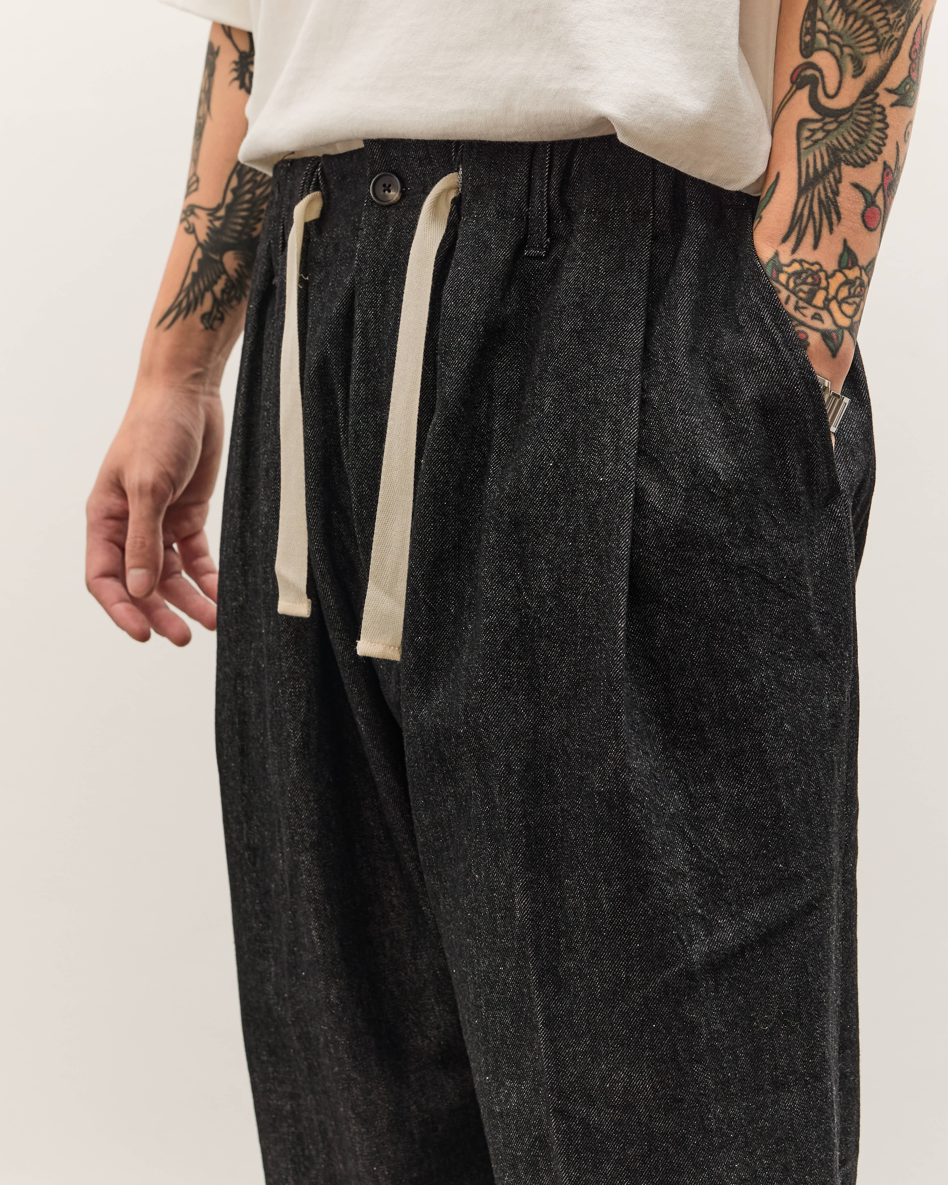 Sillage Baggy Trousers, Black Denim One Wash – Glasswing